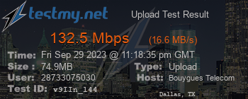 Speed Test Result