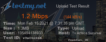 Speed Test Result