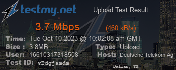 Speed Test Result