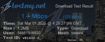 Speed Test Result