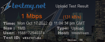 Speed Test Result