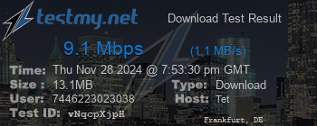 Speed Test Result