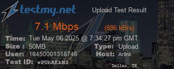 Speed Test Result