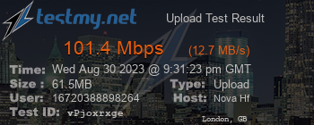 Speed Test Result