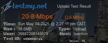Speed Test Result
