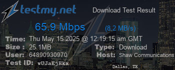 Speed Test Result
