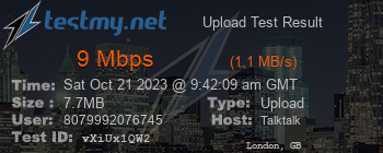 Speed Test Result