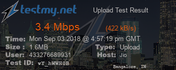 Speed Test Result