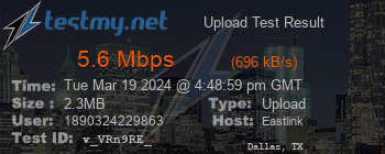 Speed Test Result