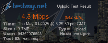 Speed Test Result
