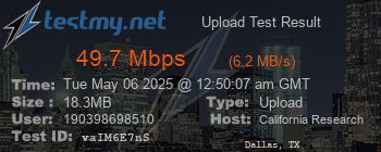 Speed Test Result
