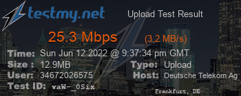 Speed Test Result