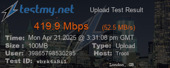 Speed Test Result