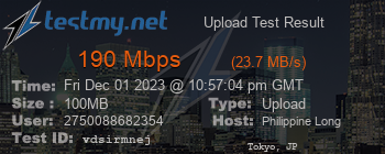 Speed Test Result