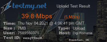 Speed Test Result