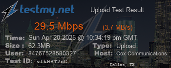 Speed Test Result