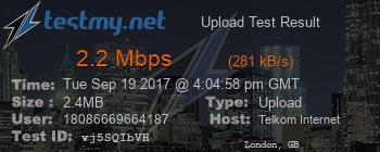 Speed Test Result