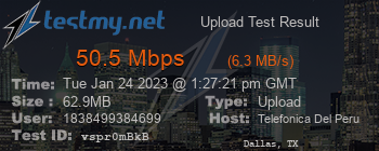 Speed Test Result