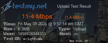 Speed Test Result