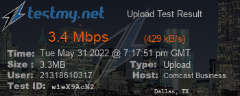 Speed Test Result