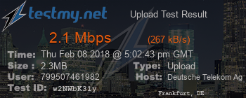 Speed Test Result