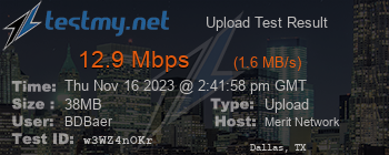 Speed Test Result