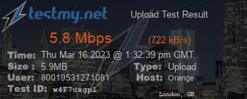 Speed Test Result