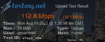 Speed Test Result