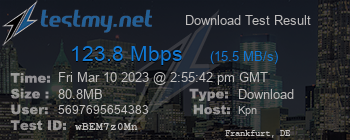 Speed Test Result