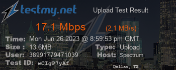 Speed Test Result