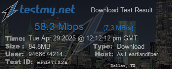 Speed Test Result