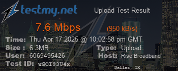 Speed Test Result