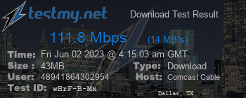 Speed Test Result