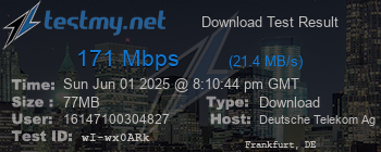Speed Test Result