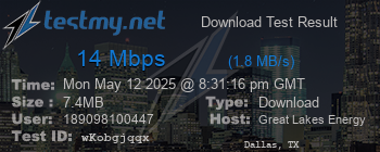 Speed Test Result
