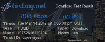 Speed Test Result