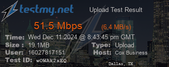 Speed Test Result