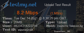 Speed Test Result