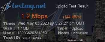 Speed Test Result