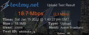 Speed Test Result