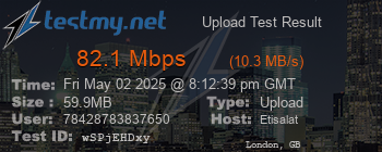 Speed Test Result