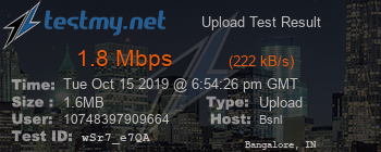 Speed Test Result