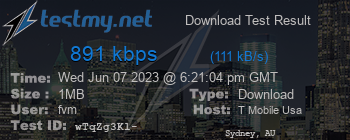 Speed Test Result