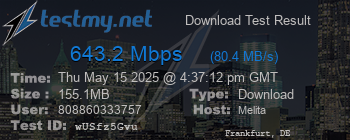 Speed Test Result