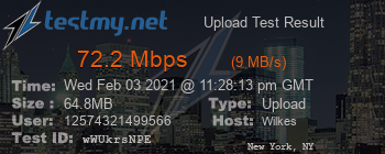 Speed Test Result