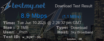 Speed Test Result