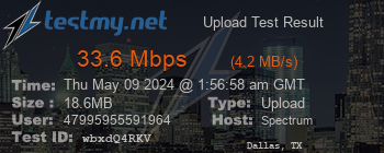 Speed Test Result