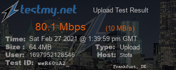 Speed Test Result