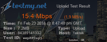 Speed Test Result