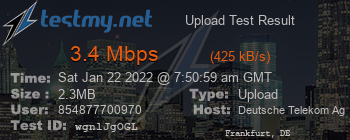 Speed Test Result